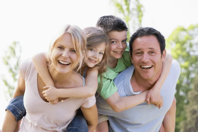 Parents and children discussing tuition